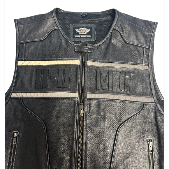 Harley Davidson Leather Vest Size 2XL - Picture 3 of 12
